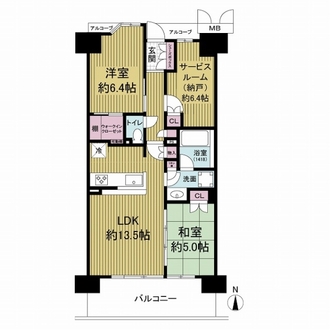 メイツブラン・ヴェリテ若江岩田の間取図