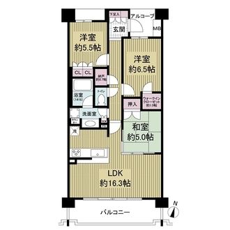 パークホームズ夙川松下町の間取図