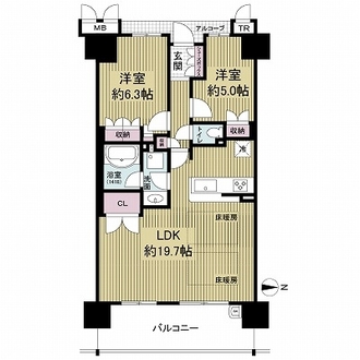 森都ＯＳＡＫＡイーストヴィルの間取図
