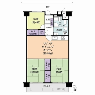 なぎさニュータウン２号棟の間取図