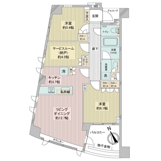 クレッセント町屋の間取図