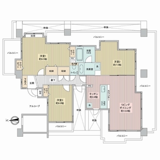 グランイーグル多摩川ＩＩＩの間取図