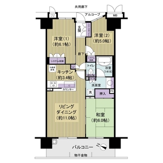 メイツ塚口レジアンスの間取図