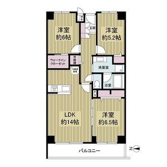 ファミールハイツ北大阪２号棟の間取図