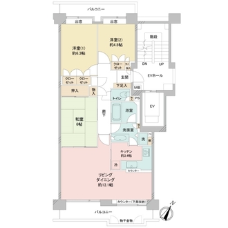 パークシティ本牧Ｅ棟の間取図