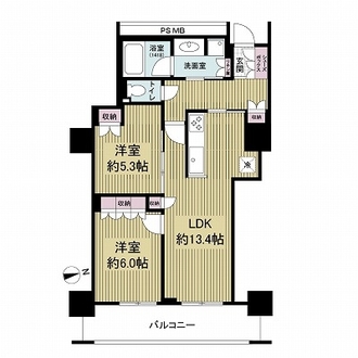 阿波座ライズタワーズフラッグ４６の間取図