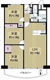 南茨木駅前ハイタウンC棟の間取図