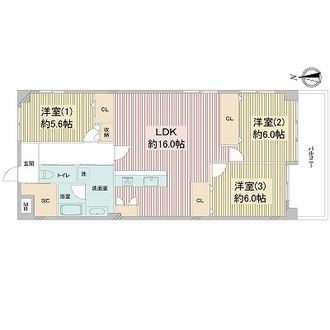 イスズハイツベル夙川公園の間取図