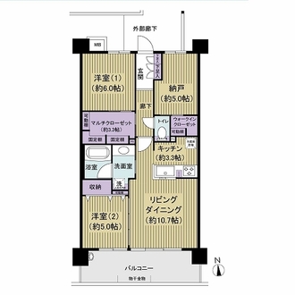 イニシア西船橋デュアルコートＷＥＳＴの間取図
