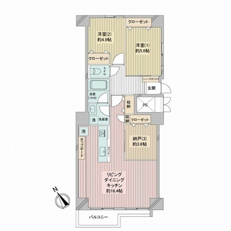 マンション雅叙苑１号館の間取図