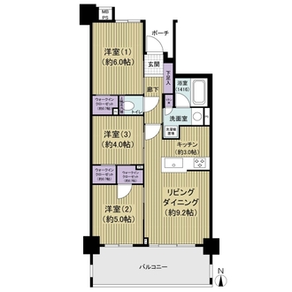 クオス川崎矢向の間取図