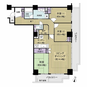 グラン・エステ川崎ツインタワー壱番館の間取図