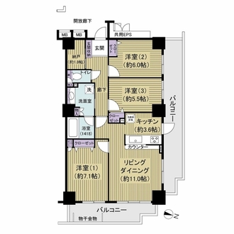 グラン・エステ川崎ツインタワー弐番館の間取図