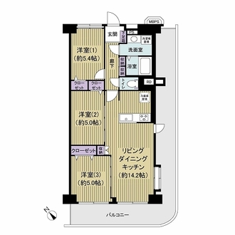 マープル津田沼スカイハイツC棟の間取図