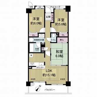 グラン・コート嵐山の間取図