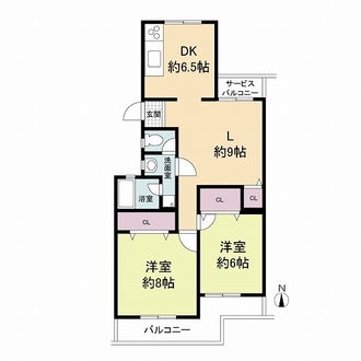 茨木上穂積住宅５棟の間取図