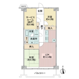 ファミリープラザ宝塚Ｂ棟の間取図