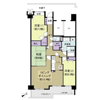 ハイホーム稲毛チェリーヒルズの間取図