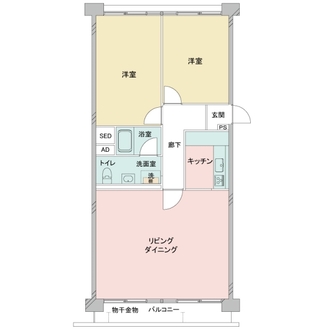 県ドリームハイツ七号棟の間取図