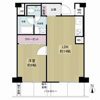 高殿スカイハイツの間取図