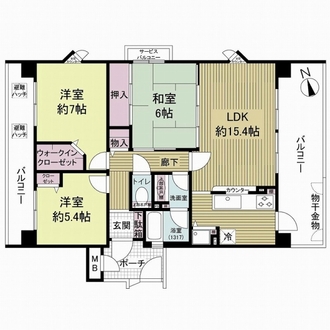 パルコート桃山北・大和坂２番館の間取図
