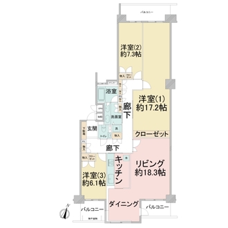 ラシェール鎌倉岡本ハイライズの間取図