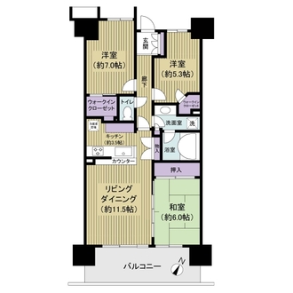 パークウエスト東京イーストブロック棟の間取図
