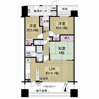 アルス上新庄フォレストスクエアの間取図