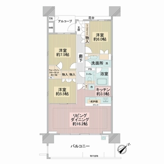 幕張ベイタウングリーナＢ棟の間取図