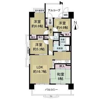 高見フローラルタウングランコート３３の間取図