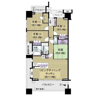 東京テラスB棟の間取図