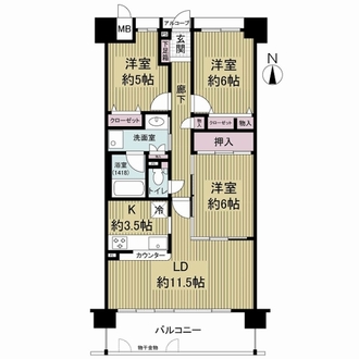 八尾北本町アーバンコンフォートの間取図