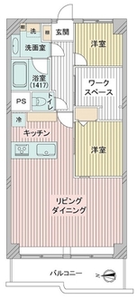 コーヅ関町スカイハイツ２号棟の間取図