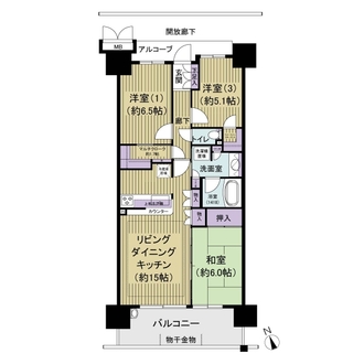 グランマークスツインフォートB棟の間取図