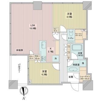 白金ザ・スカイ東棟の間取図