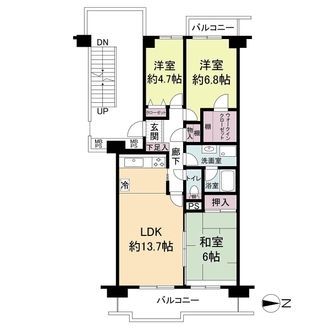 ベルパークシテイＢ棟の間取図