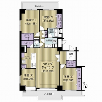モアクレスト市川の間取図