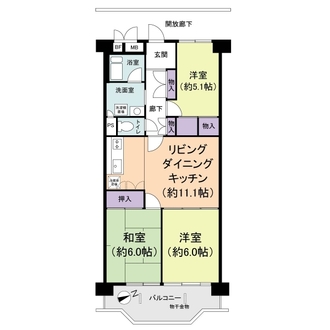 千里山サニーハイツの間取図