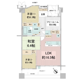 パレ昆陽池公園プルミエールの間取図
