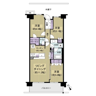 オーベル松戸ヒルズの間取図