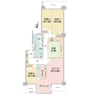 ラシェール鎌倉岡本ハイライズの間取図