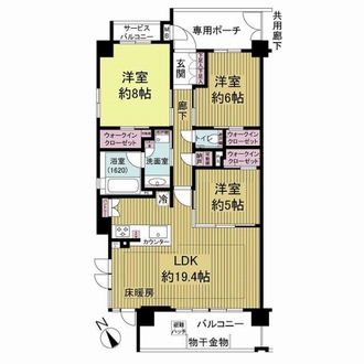 グランリビオ甲陽園の間取図