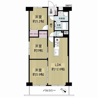 螢池スカイハイツの間取図