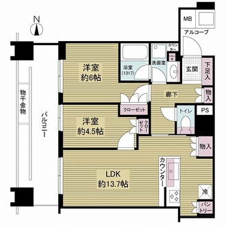 パークタワー北浜の間取図