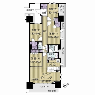 ＡＱＵＡ　ＶＩＳＴＡの間取図