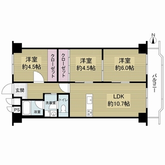 天神橋ホワイトハイツの間取図