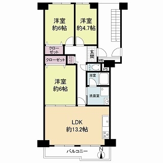 寝屋川東ファミリータウン中１番館の間取図