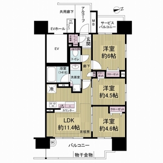 プレサンスロジェ浄心パークサイドの間取図