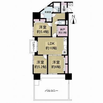庄内コーポラスＡ棟の間取図