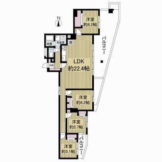 庄内コーポラスＡ棟の間取図
